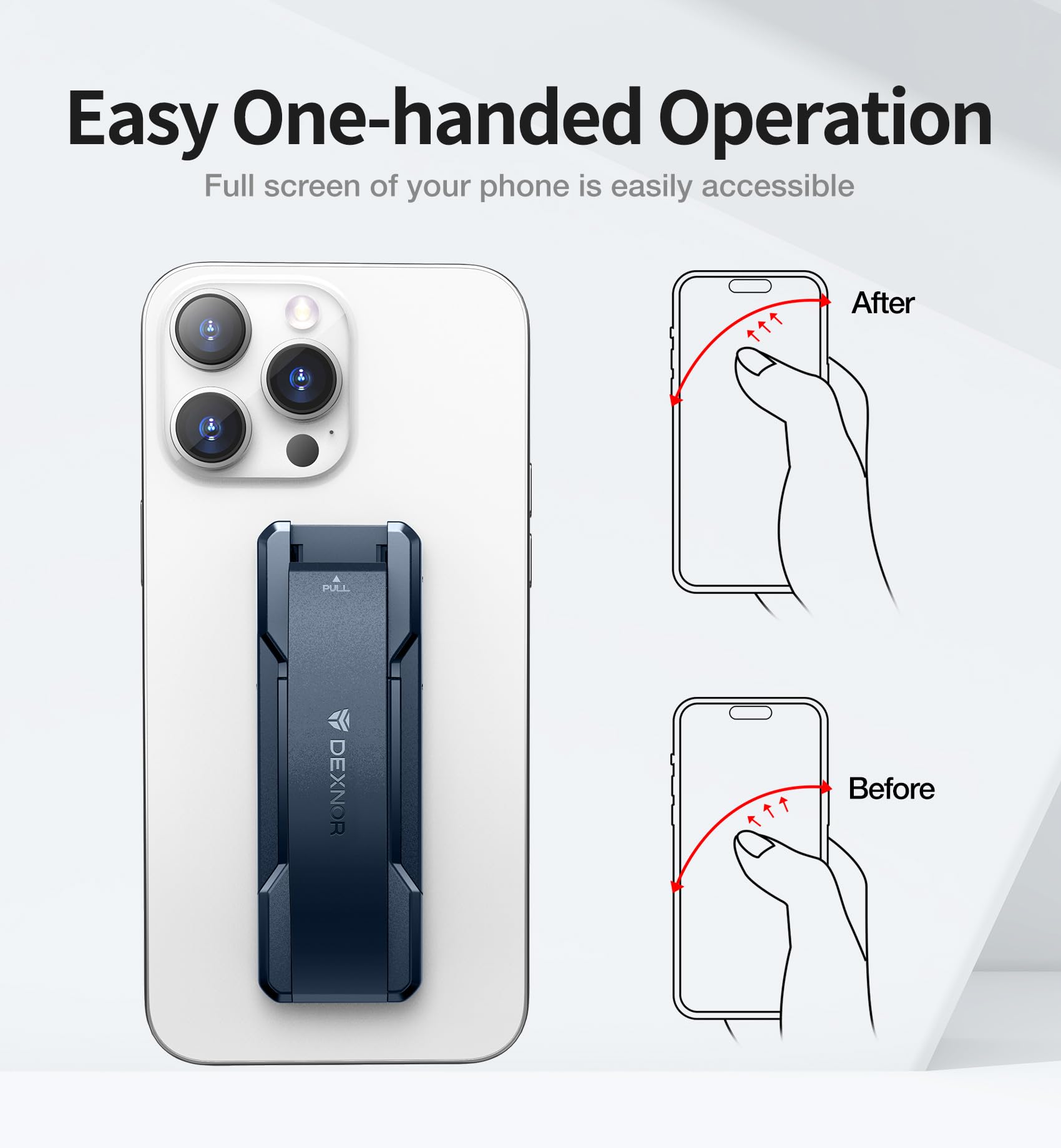 Dexnor New Upgrade Phone Grip, Phone Holder For Hand [2-In-1] Phone Strap With Kickstand Phone Finger Holder Compatible With Mos