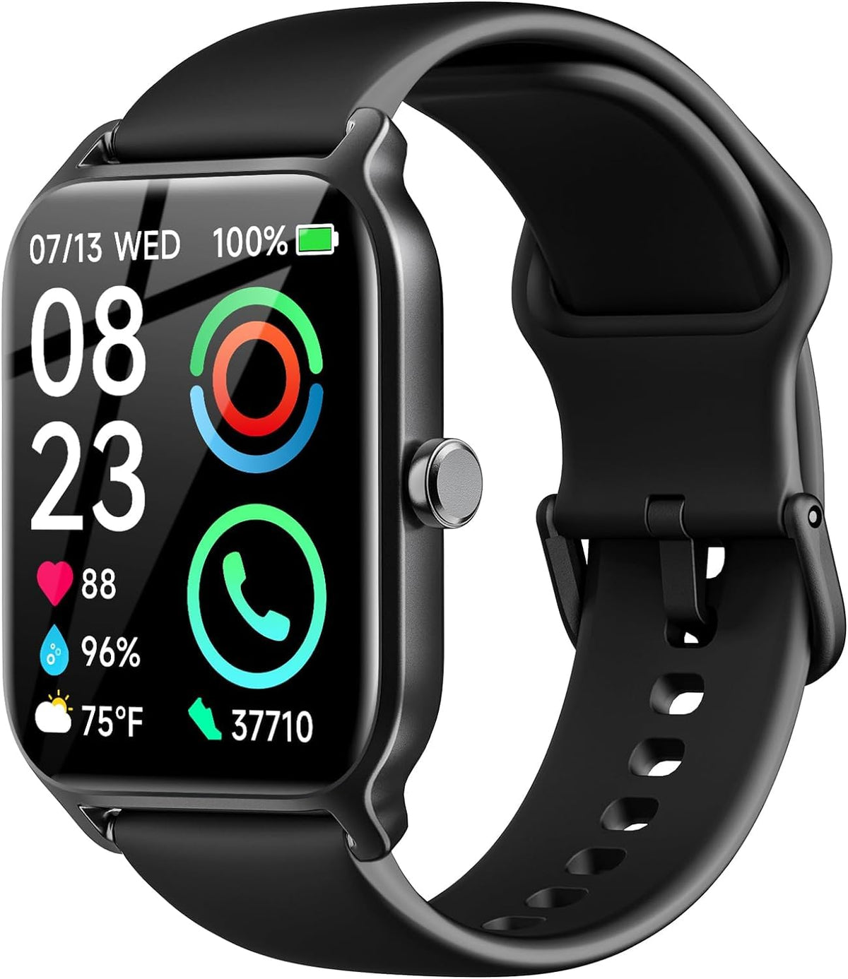 Fitpolo Smart Watch For Men Women Android, Alexa Built In [1.8'' Hd Screen] Ip68 Waterproof Fitness Watch Bluetooth Call For And