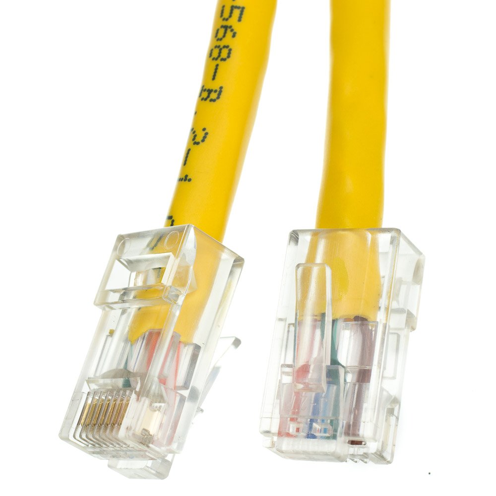 Cablewholesale 7 Foot Cat6 Yellow Ethernet Patch Cable, Bootless, 24Awg Network Cable With Rj45 Gold Plated Connector, 4 Pair St