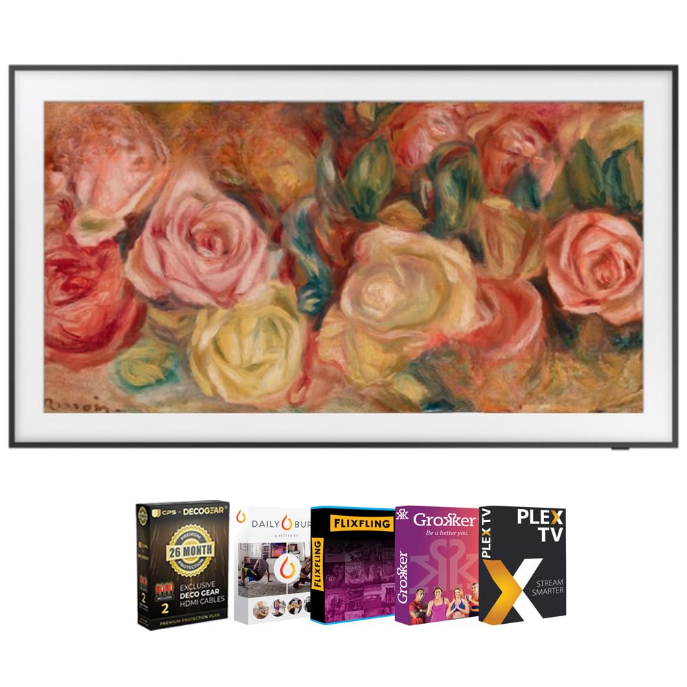 Samsung Ls03Da 75 Inch The Frame Qled 4K Smart Tv (2024) With Movies Streaming Pack And 2X 4K Hdmi 2.0 Cable W/Pure Copper Condu