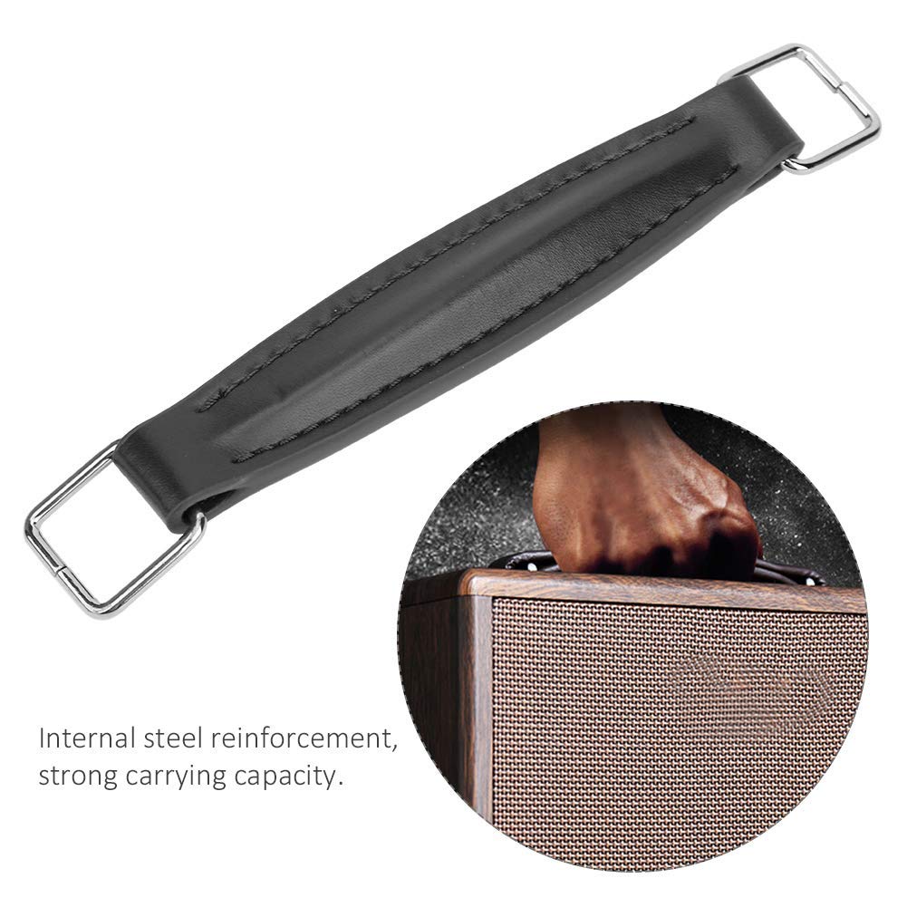 Amonida Guitar Amplifier Handle, Pu Leather, Black, Compatible With Guitar Speakers