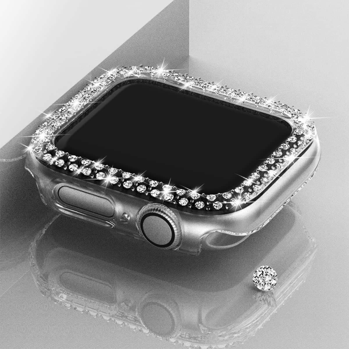 3Pack Rc-Z For Apple Watch Series Se(2Nd) 6 5 4 40Mm Bling Bumper Case Women, Double Diamond Protective Frame For Iwatch Iphone