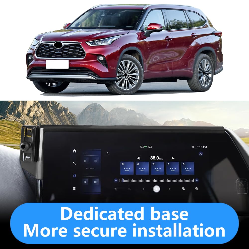 Lunqin Car Phone Holder For Toyota Highlander 2020 2021 2022 2023 2024 2025 Limited Platinum Auto Interior Accessories Cell Phon