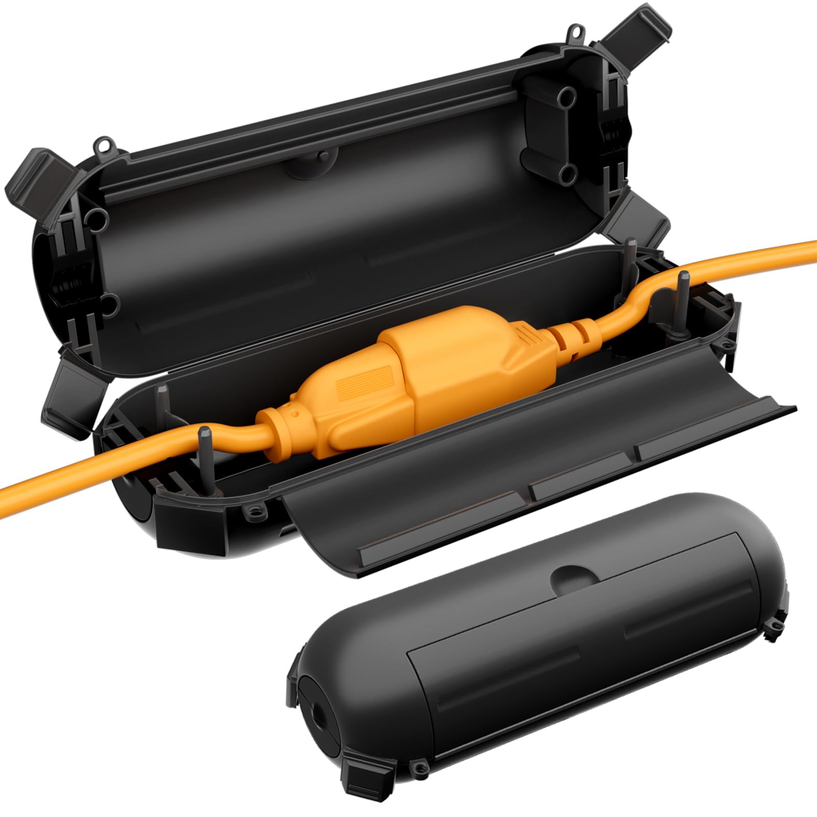 Restmo 2 Pack Compact Outdoor Extension Cord Cover, Ip44 Waterproof Box And Safety Housing Case, Ideal To Protect Outdoor Plugs,