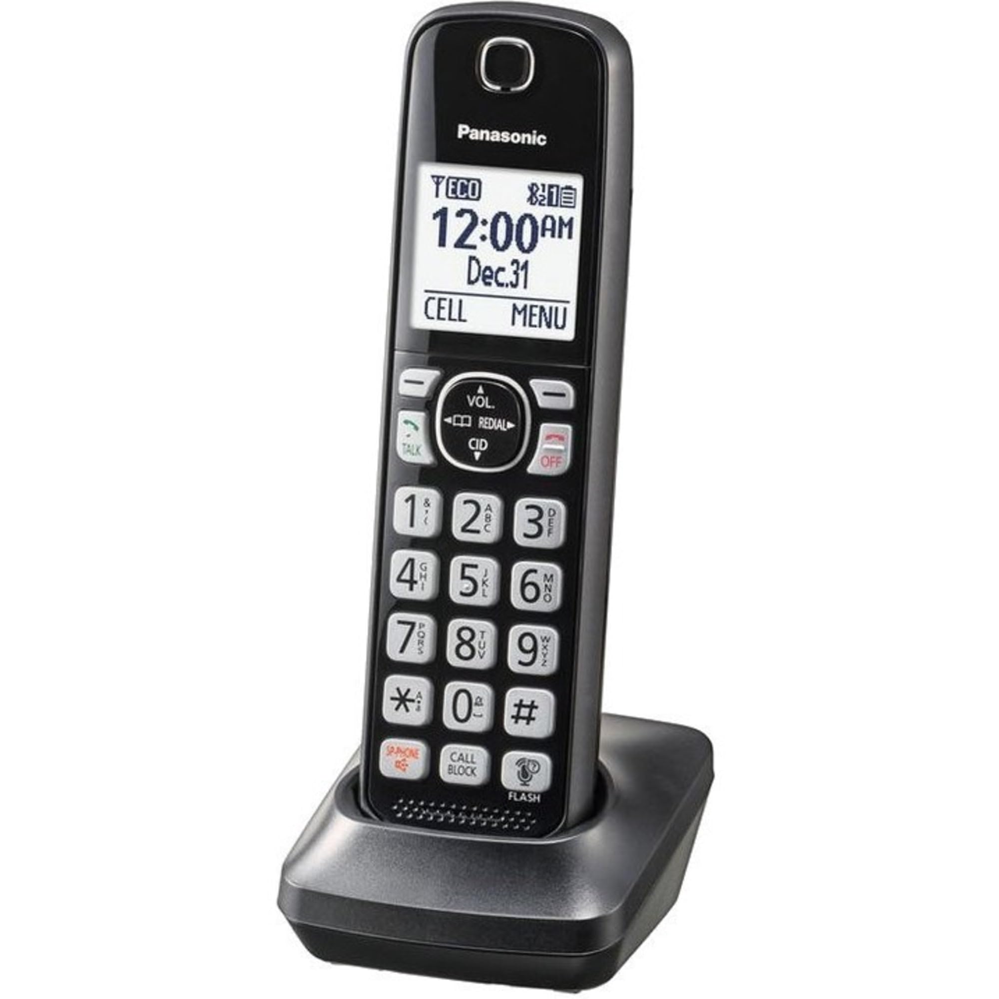 Panasonic Kx Tgfa51B Dect 6.0 Digital Additional Cordless Black Handset For Tgf5Xx Series