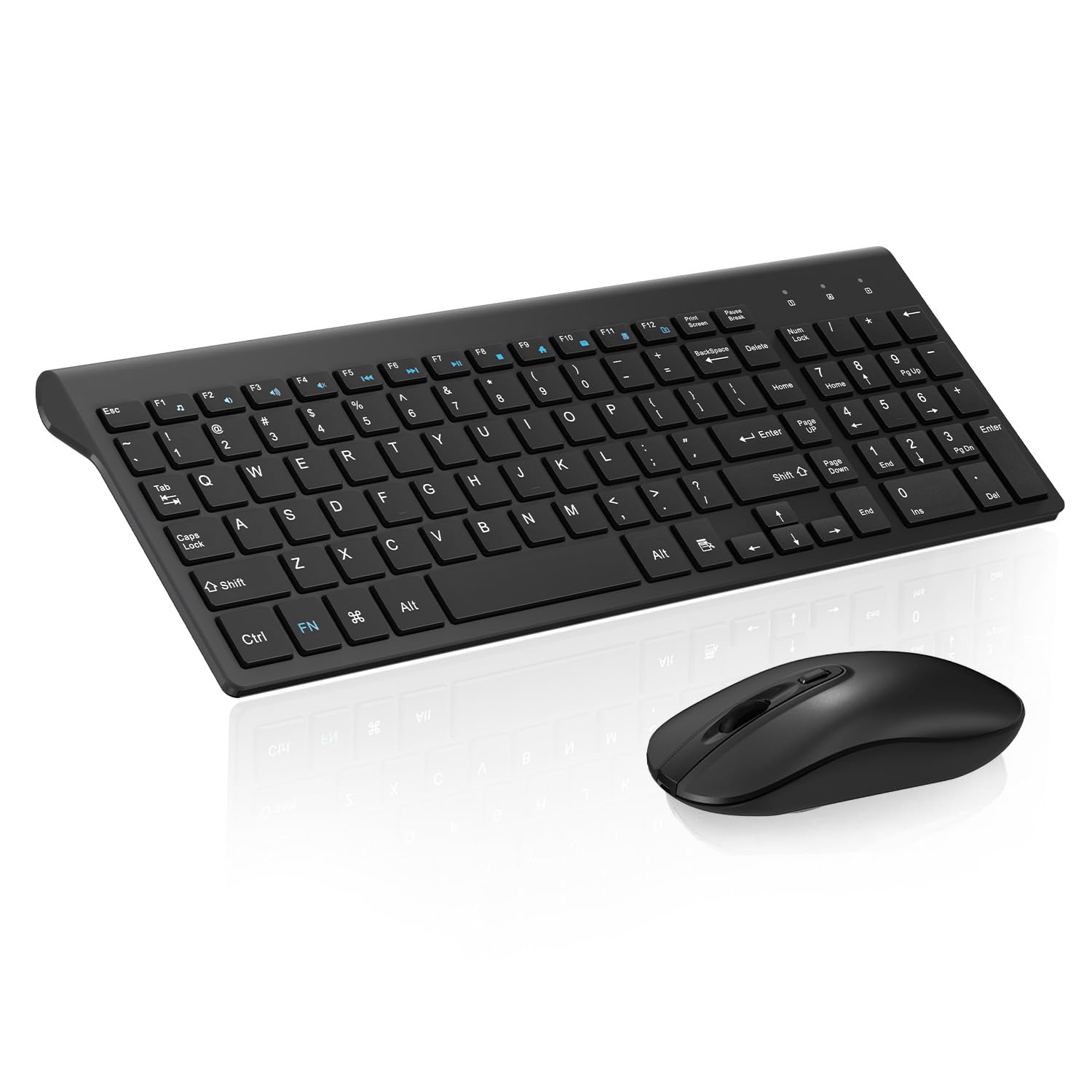Cimetech Easytyping Kf10 Wireless Keyboard And Mouse Combo, [Silent Scissor Switch Keys][Labor Saving Keys]Ultra Slim Wireless Computer Keyboard And Mouse, Easy Setup For Pc/Laptop/Mac/Windows   Black