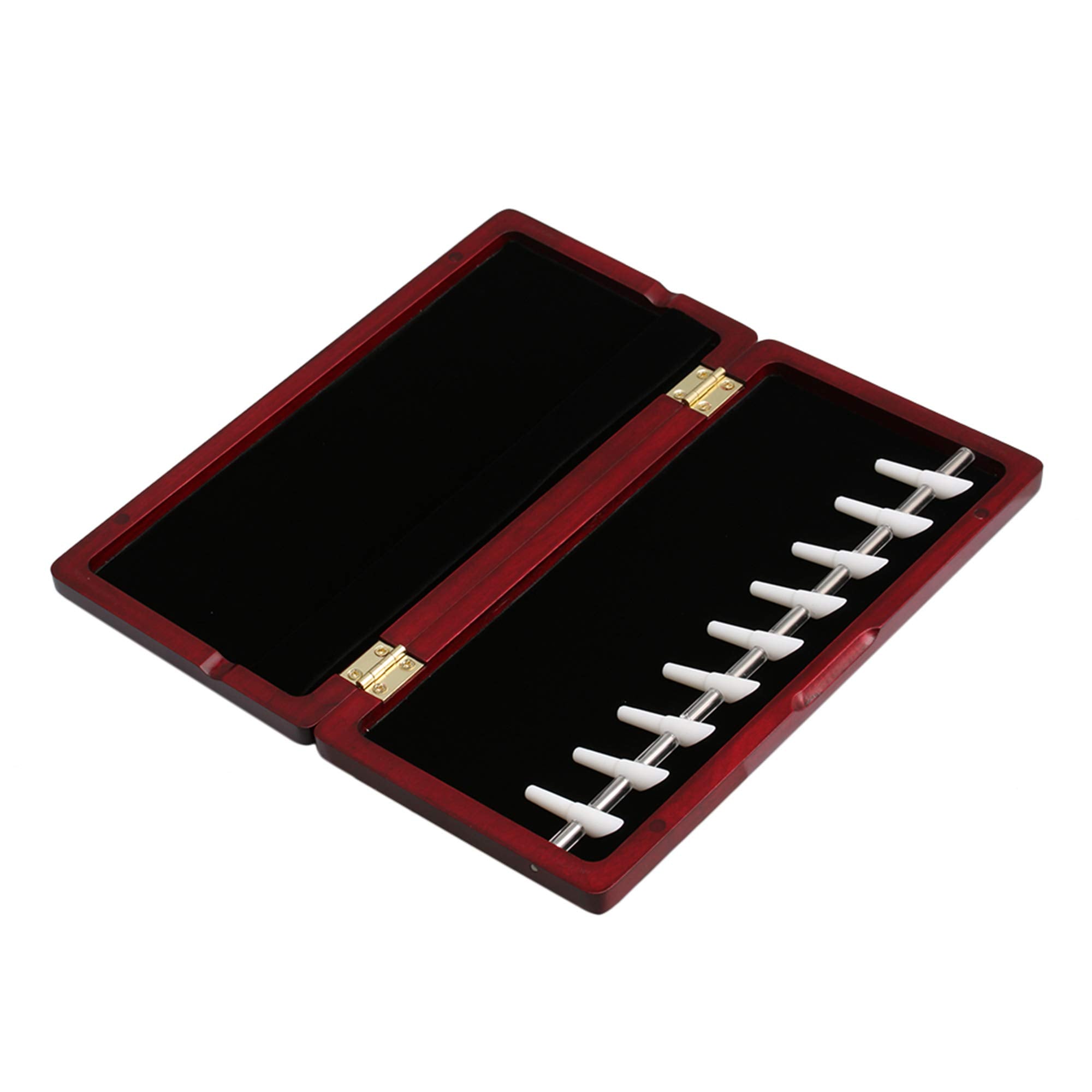 Mxfans Elegant Handmade Wooden Bassoon Reed Box For 9 Reeds Red Wood Color