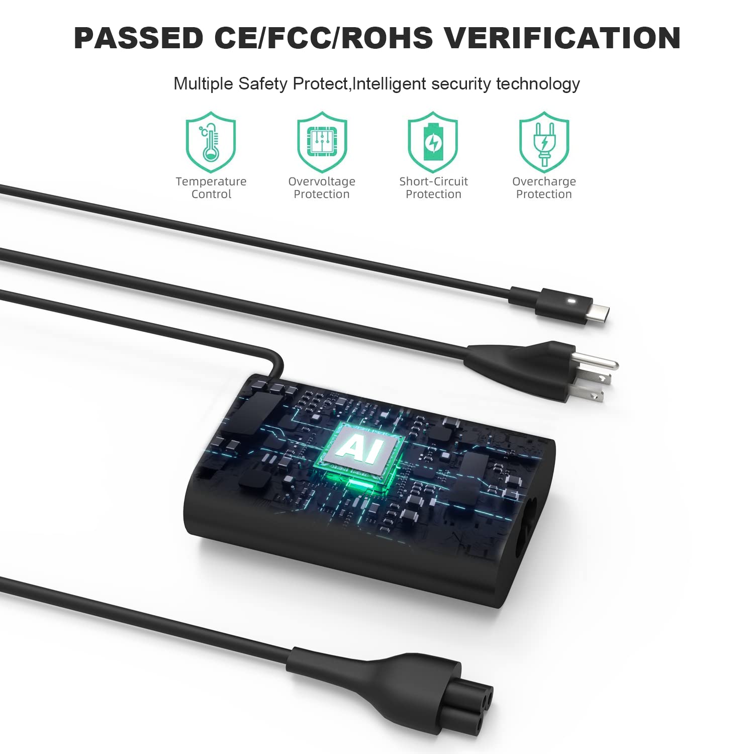 65W 45W Usb C Type C Laptop Charger Replacement For Dell Latitude 7275 7370 5420 5285 5290 5520 Xps 13 9250 9360 9365 9370 9380