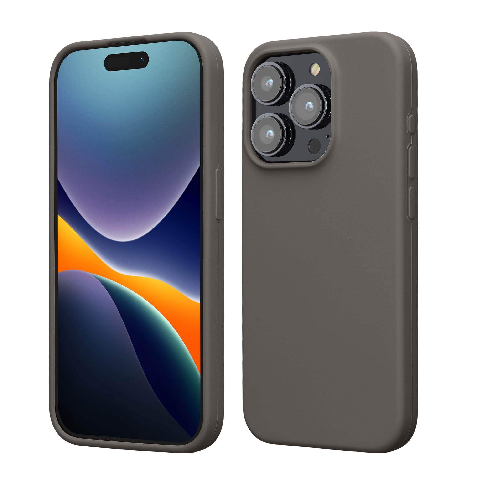 kwmobile Case Compatible with iPhone 15 Pro Max Case - Slim Soft TPU Silicone Cover - Stone Dust