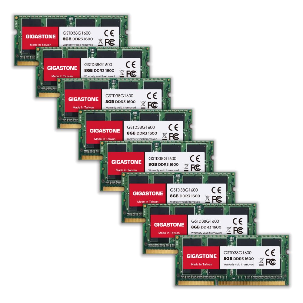 ?Ddr3 Ram? Gigastone 64Gb Kit (8X8Gb) Ddr3/Ddr3L 1600Mhz (1333Mhz) Pc3 12800 (Pc3 10600) Cl11 1.35V/1.5V 2Rx8 Sodimm 204 Pin Unb