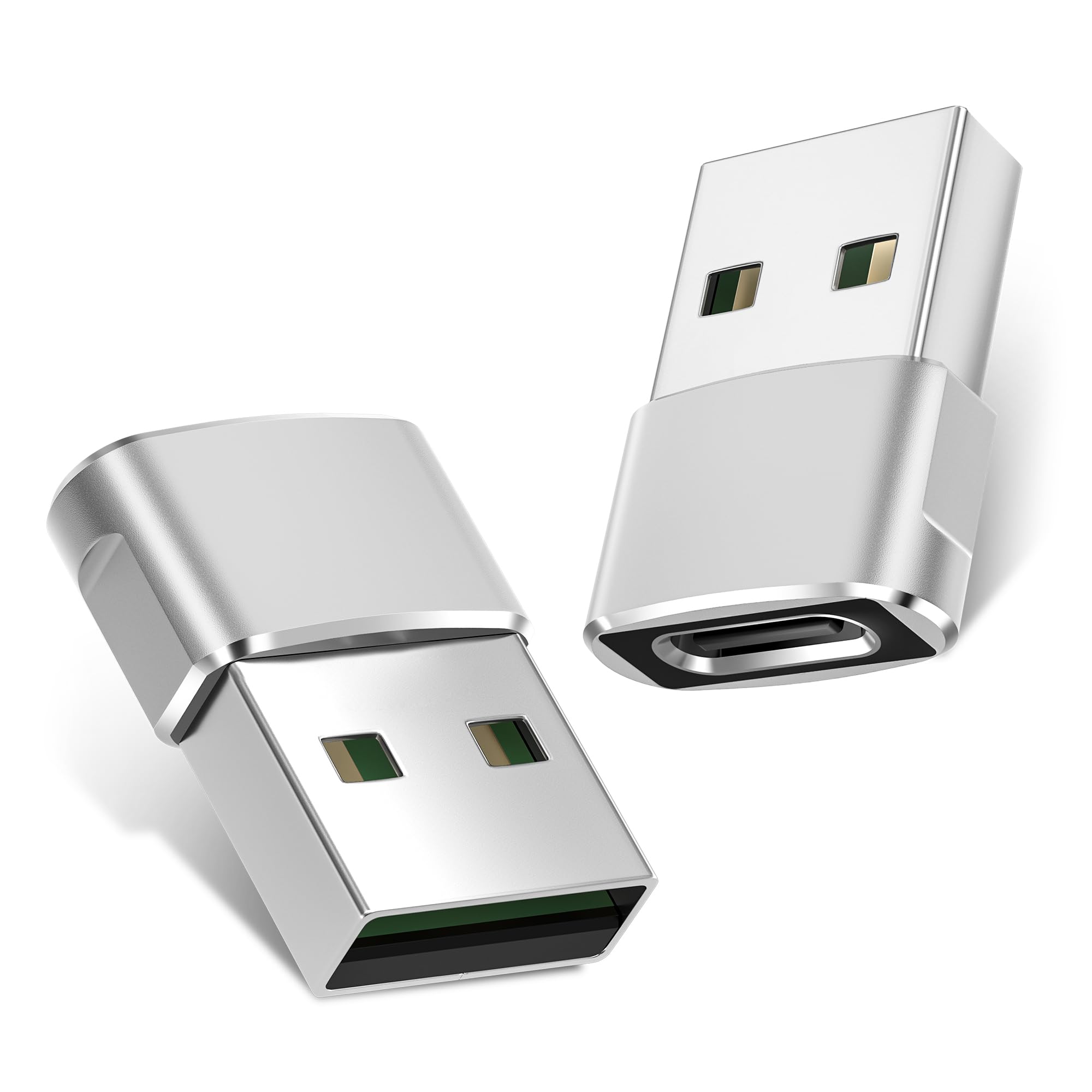 Basesailor USB to USB C Adapter 2 Pack,Type C Female A Male Charger Converter for Apple Watch Ultra iWatch 8 7 SE,iPhone 15 14 1