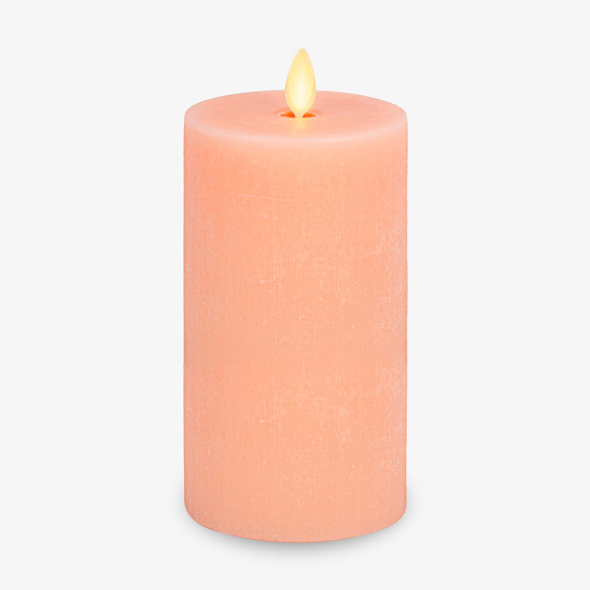 Luminara - Flameless Led Battery Operated Flickering Pillar Candles - Mellow Peach- Pack Of 1-3X6.5 - Realistic Moving Flame Rea