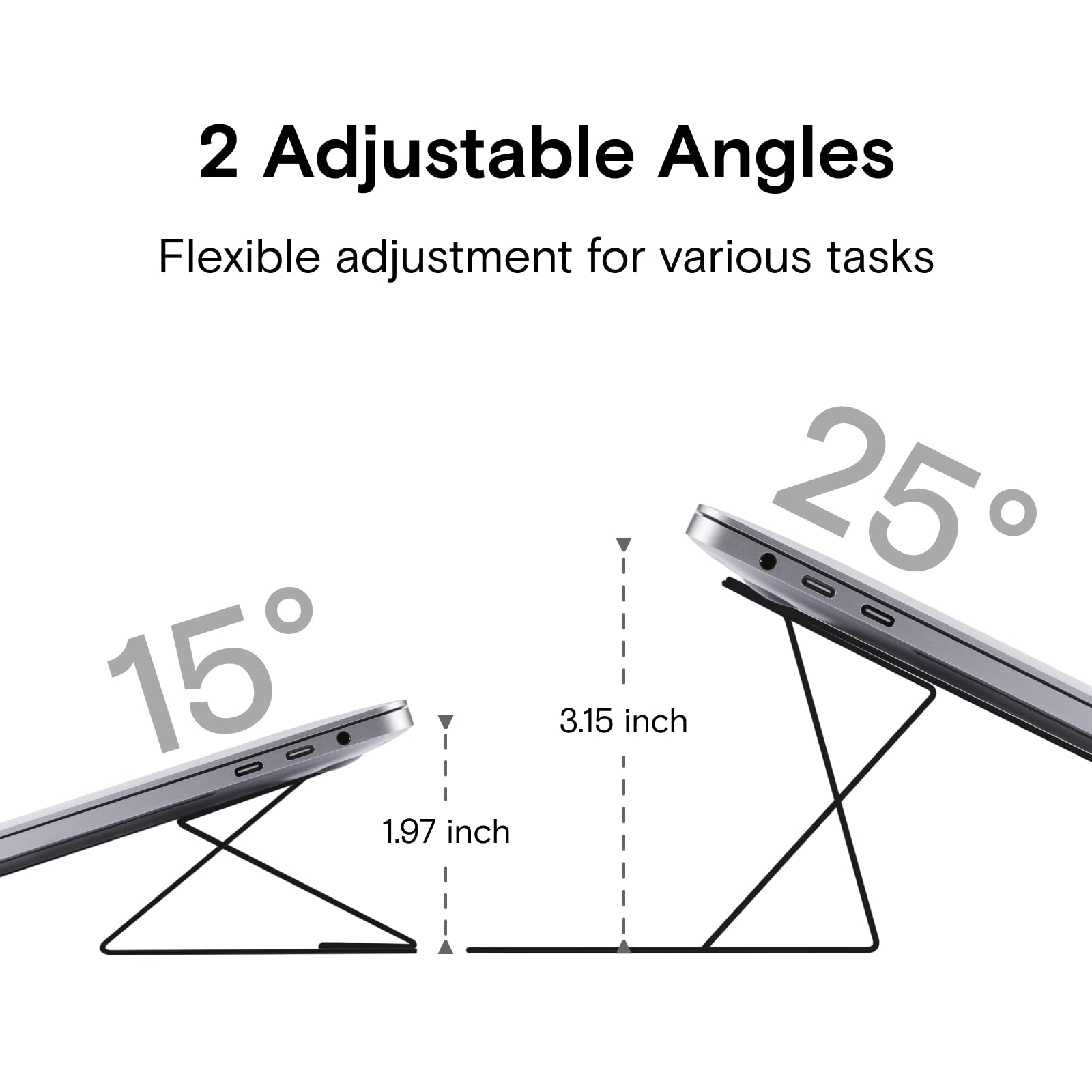 Moft Invisible Slim Laptop Stand, Adhesive And Reusable, Adjustable Perfect Viewing Angles, Compatible With Laptops Up To 15.6''
