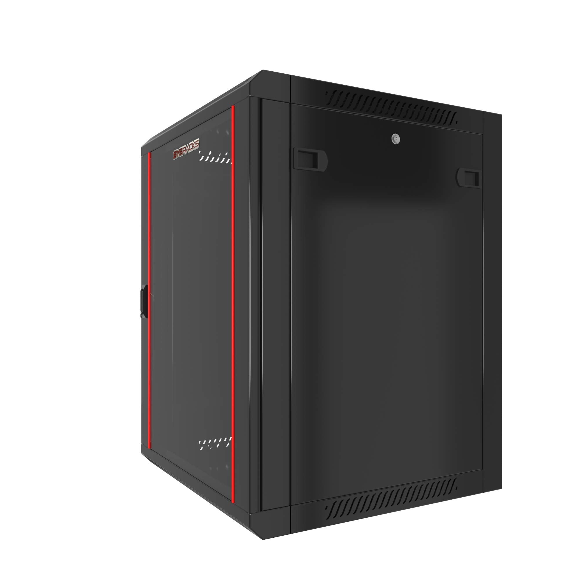 Wall Mount Server Rack Cabinet Locking Computer Cabinet Network Enclosure For Electronics Security Audio Video Av Equipment Data Rack 24 Inch Depth Server Cabinet (15U)