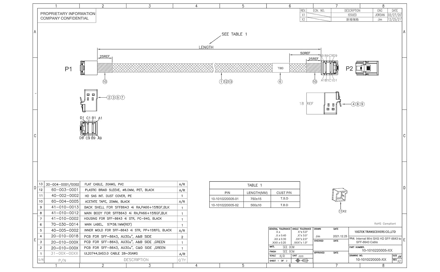 10Gtek Sff-8643 To Sff-8643 12G Internal Mini Sas Hd Cable, With Sideband, For Nvme Backplane/Raid Card, Hot-Swap & Sata Compati