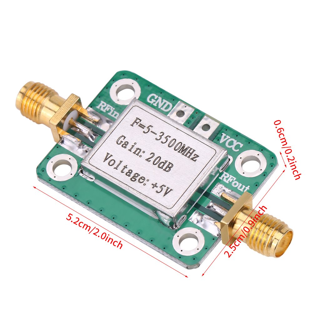 5 3500Mhz Rf Wideband Amplifier 20Db High Gain Low Noise Lna Amplifier With Shielding Shell