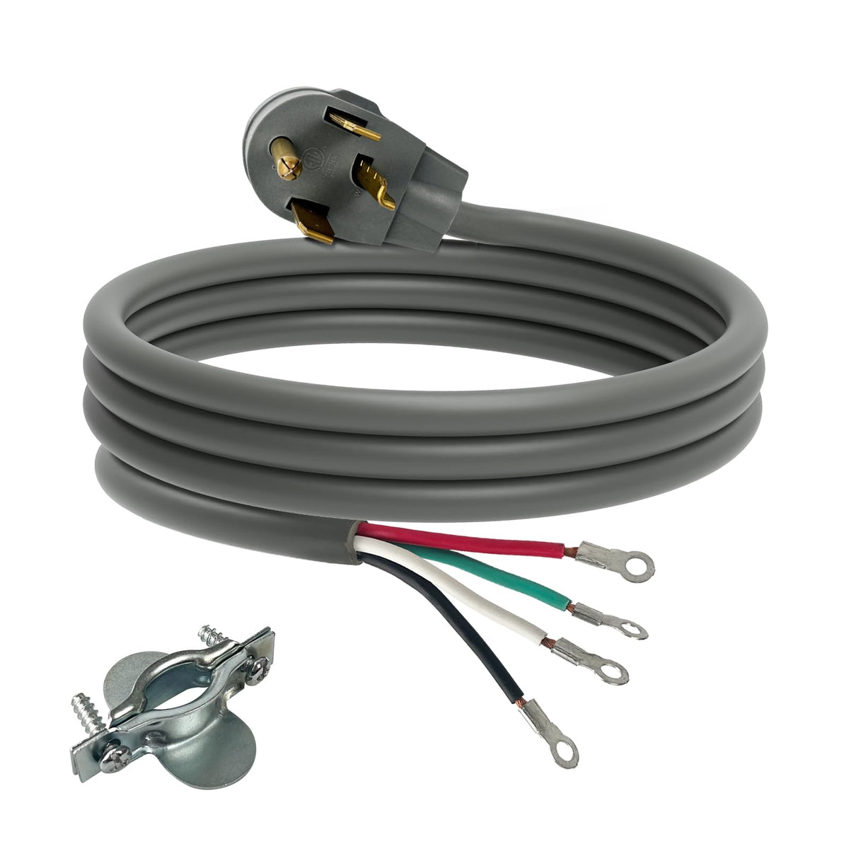 Greatide 4 Prong Dryer Cord, 6 Ft 10/4 Srdt, 30 Amp Appliance Extension Power Cord, Nema 14 30, Grey