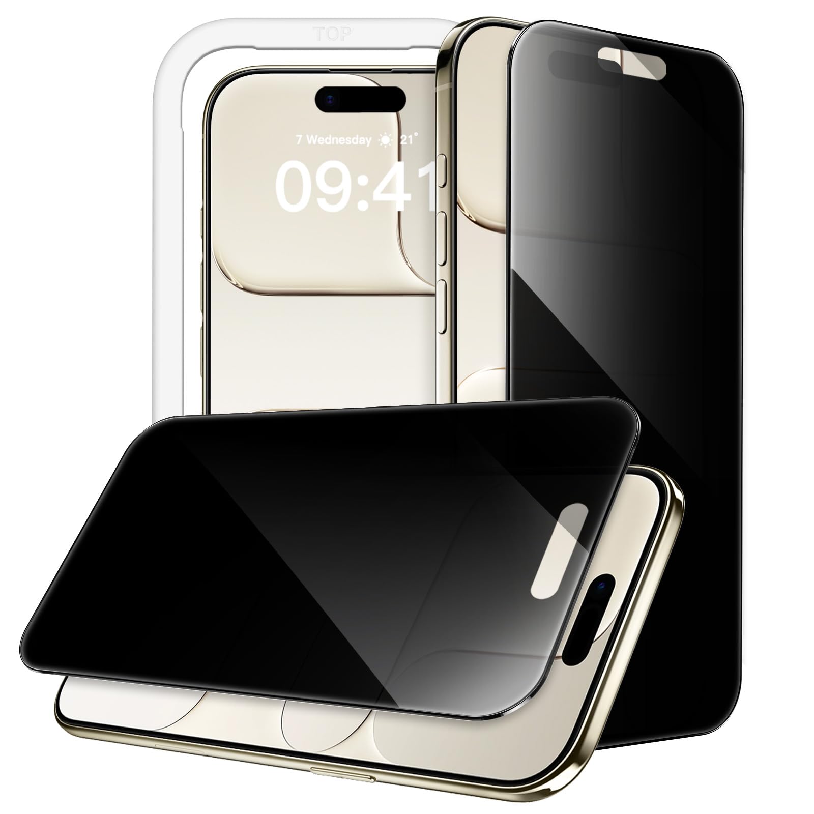 JETech 360 Degree Privacy Screen Protector for iPhone 17 Air, 4-Way Anti-Spy Tempered Glass Film with Easy Installation Tool, 6.