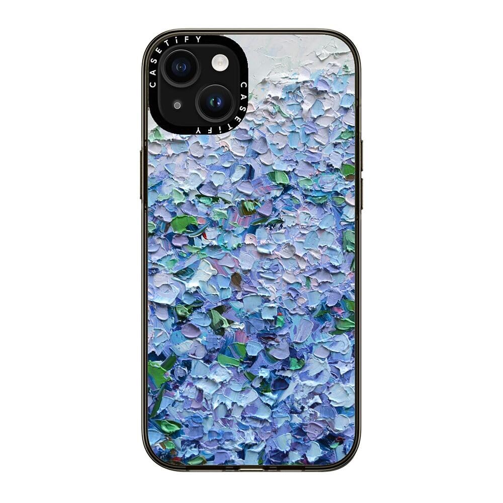 Casetify Compact Case For Iphone 15 Plus [2X Military Grade Drop Tested / 4Ft Drop Protection]   Nantucket Blue Hydrangeas   Cle