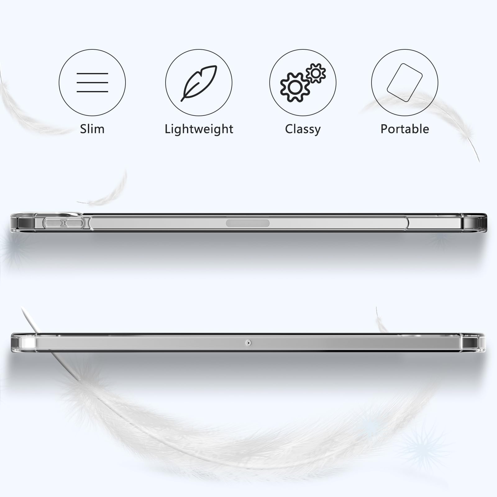 Bamcoo Case For 12.9 Ipad Pro, 12.9 Inch Ipad Pro Case (2022 2020, 6Th/5Th/4Th Gen), Classic Clear Tablet Cover, Shockproof Tpu