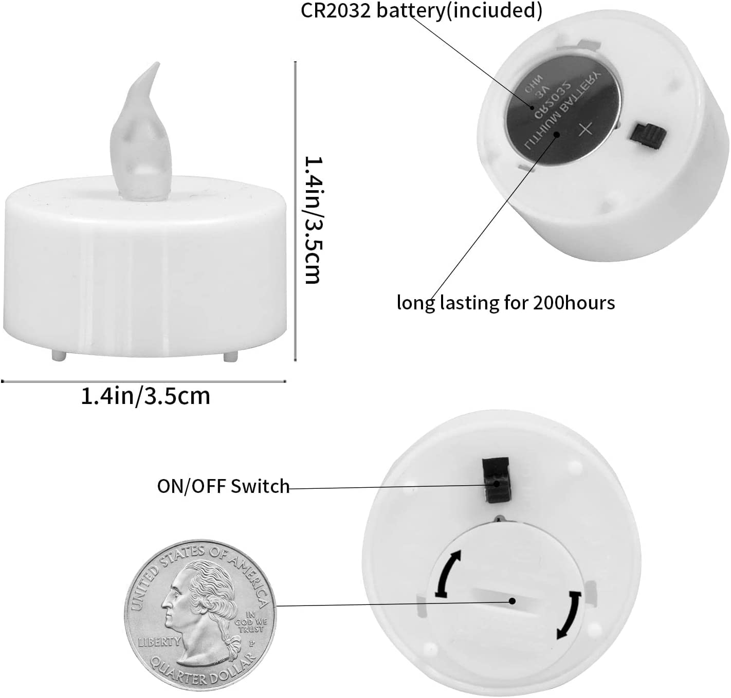 Vetour Flameless Led Tealights Candles:400Pcs Battery Operated Electric Tea Light Candle Last 200Hours Safe And Romantic For Tha