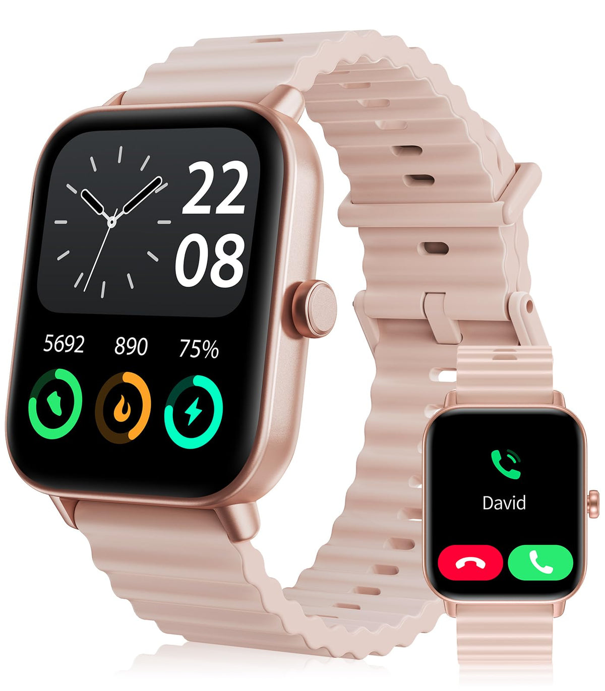 Datafy Smart Watch For Men Women With Bluetooth Call, Fitness Trackers Watch With Heart Rate Sleep Monitor, Alexa Built-In 1.8 '