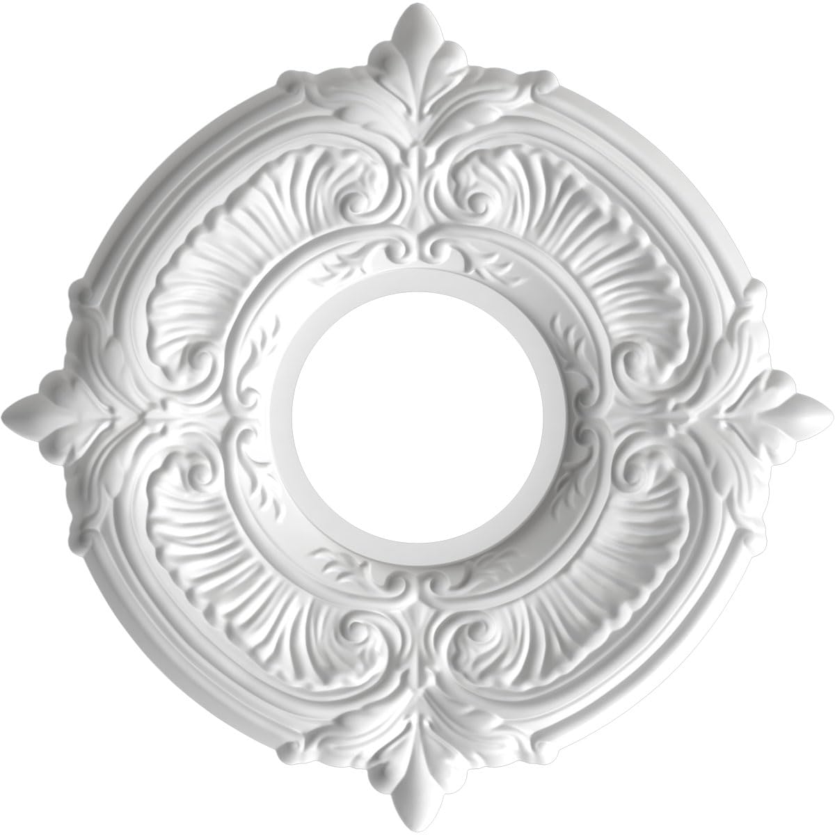 Ekena Millwork Cmp10Atgbw Attica Thermoformed Pvc Ceiling Medallion (Fits Canopies Up To 4 1/8''), 10''Od X 3 1/2''Id X 3/4''P,