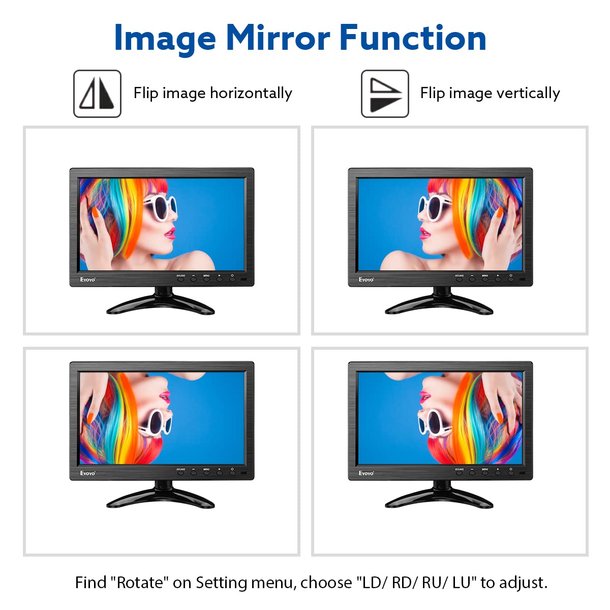 Eyoyo 10 Inch Monitor 1024X600 Small Display Hd Tft Lcd Display Screen Support Av Vga Bnc Hdmi Video Input For Cctv Dvd Pc Dvr W