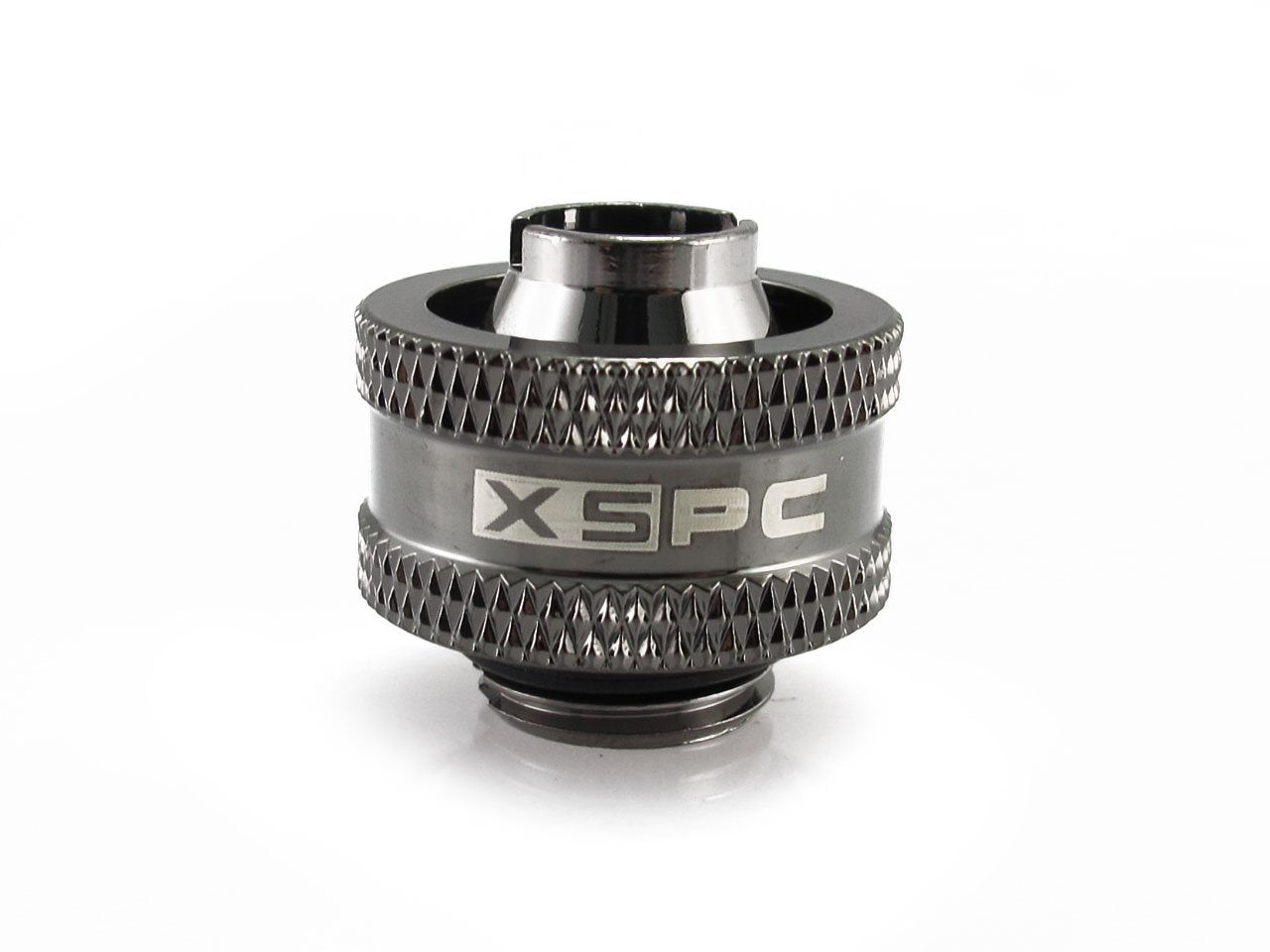 Xspc G1/4 To 3/8 Id, 5/8 Od Compression Fitting V2 For Soft Tubing, Black Chrome, 4-Pack