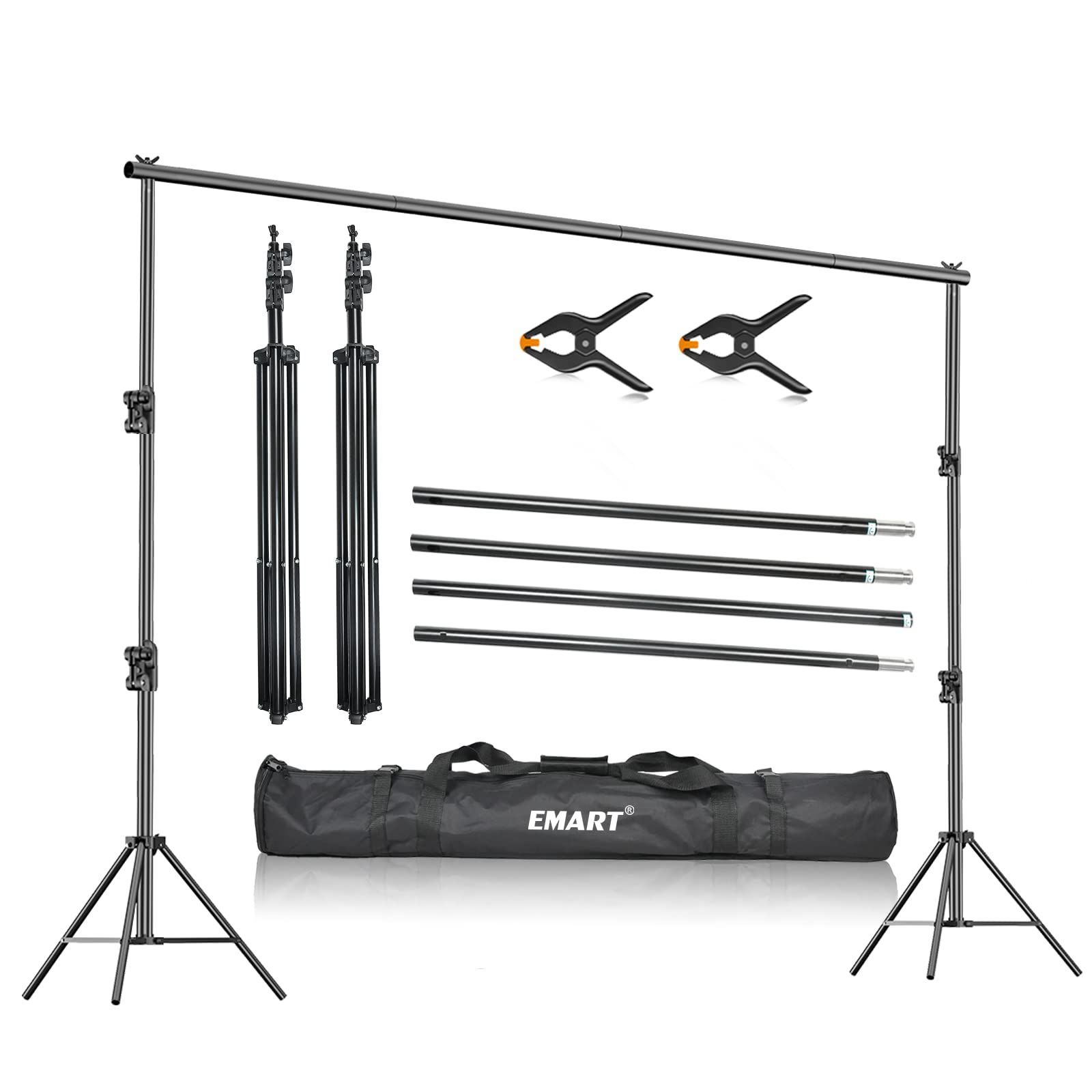 Emart Photo Video Studio 9.2 X 10Ft Heavy Duty Background Stand Backdrop Support System Kit With Carry Bag For Photography