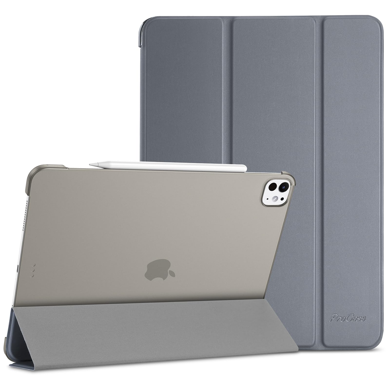 ProCase for iPad Pro 13 Inch Case M5 2025/ M4 2024, Smart Cover iPad Pro M5 M4 Case 13 Inch, Slim Stand Translucent Hard Shell B