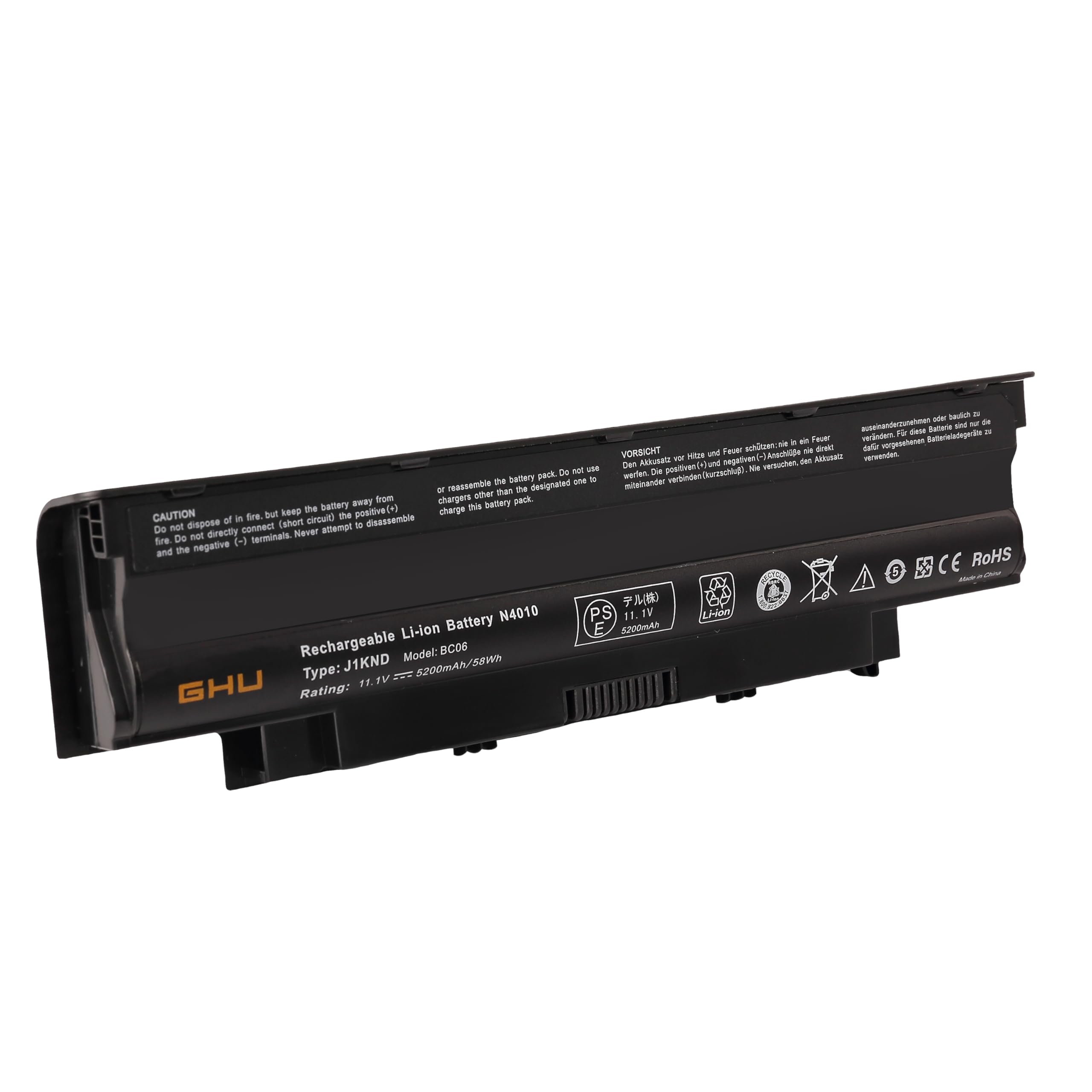 Ghu New Battery 58 Wh Replacement For J1Knd 4T7Jn Wt2P4 383Cw 312 1205 312 0233 312 0234 312 1280 Compatible For Dell Inspiron 3