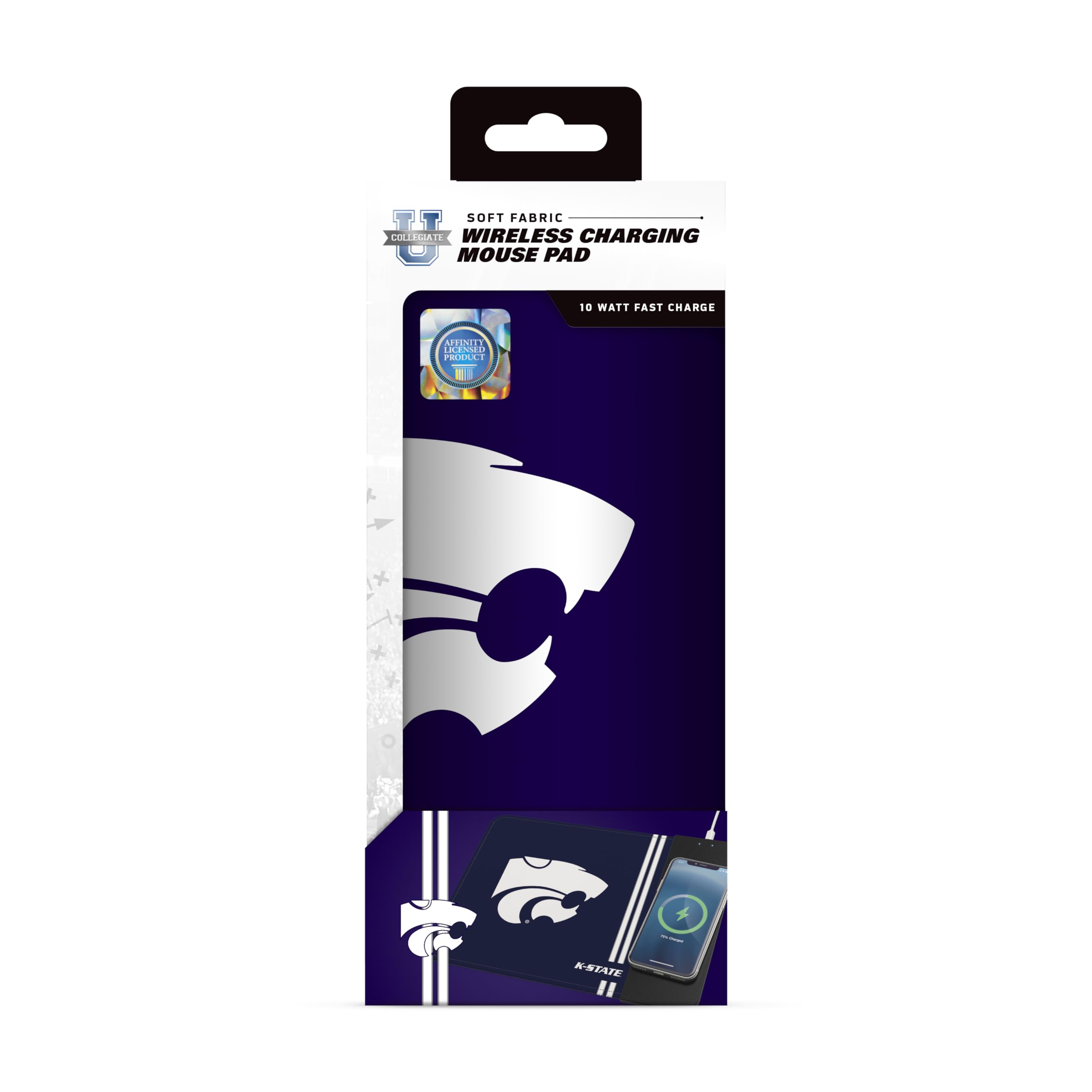 Soar Ncaa Wireless Charging Mouse Pad, Kansas State Wildcats