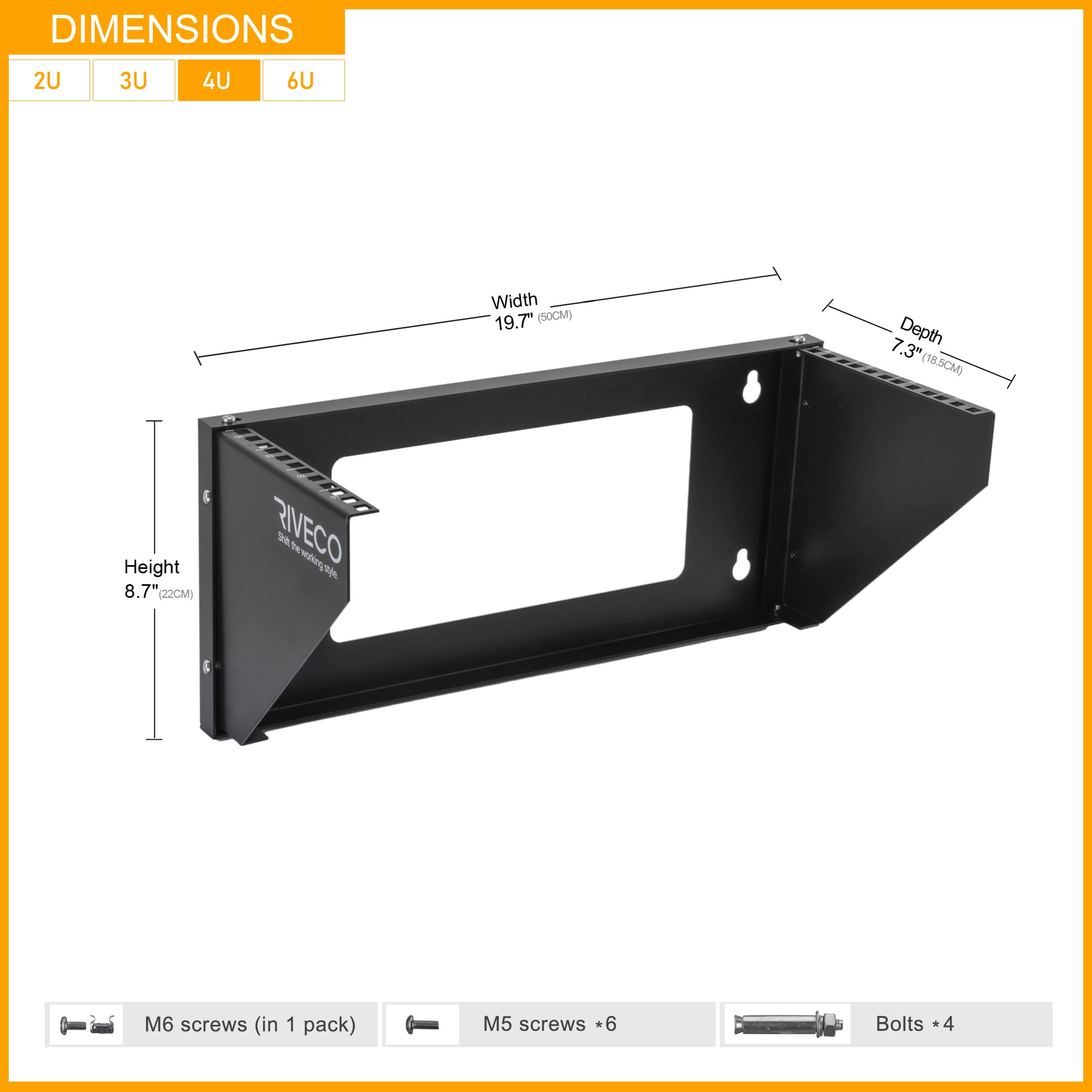 Riveco 4U Wall Mount Rack For Network. Reinforced Heavy Load 66 99 Lbs Small Server Racks Vertical & Horizontal Mounting For 19