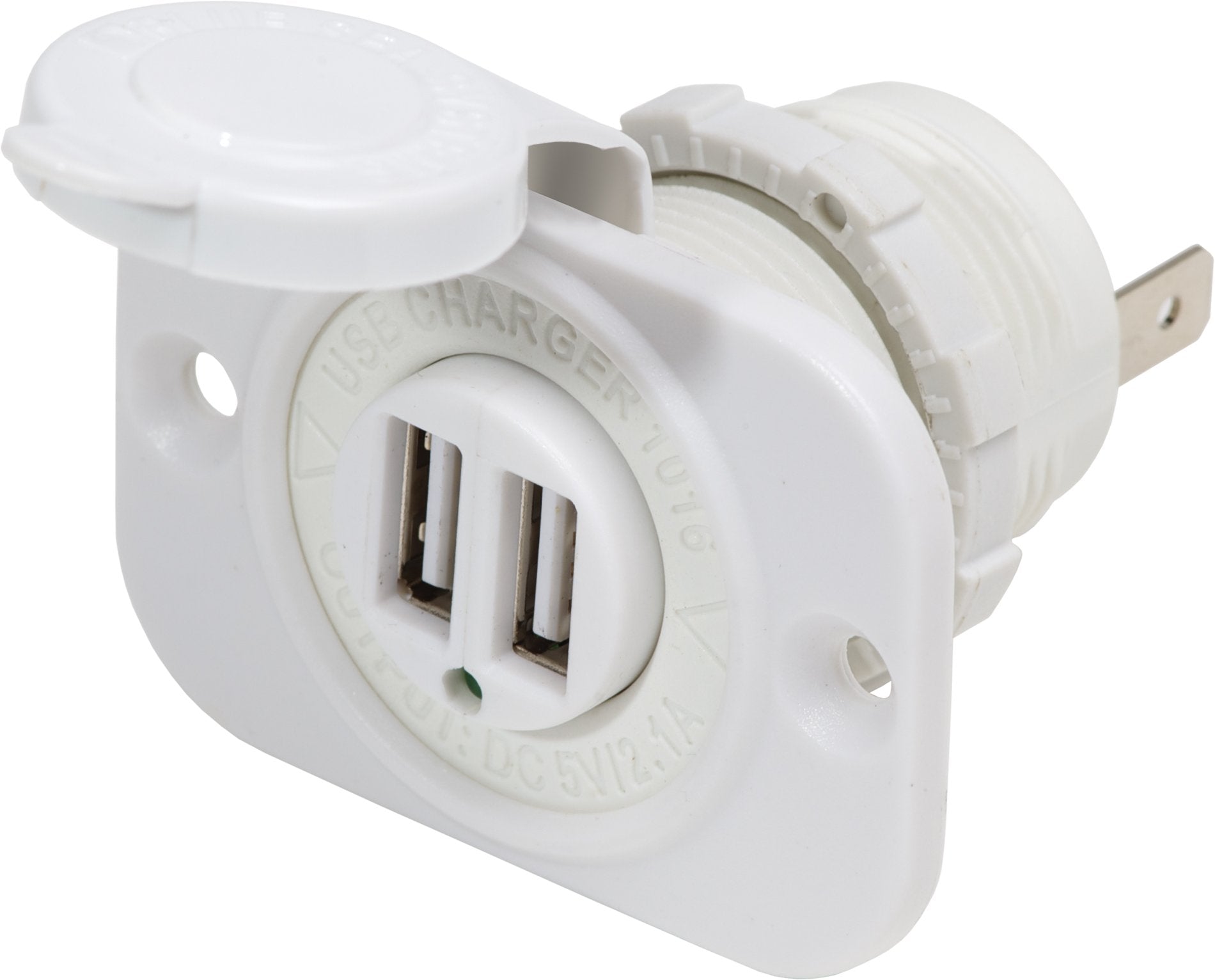 Blue Sea 12V DC Dual USB Charger Socket - White