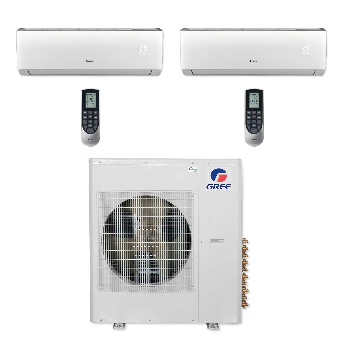 Gree 42,000 BTU Multi21+ Dual-Zone Wall Mount Mini Split Air Conditioner Heat Pump 208/230V SEER 21 (9-18)