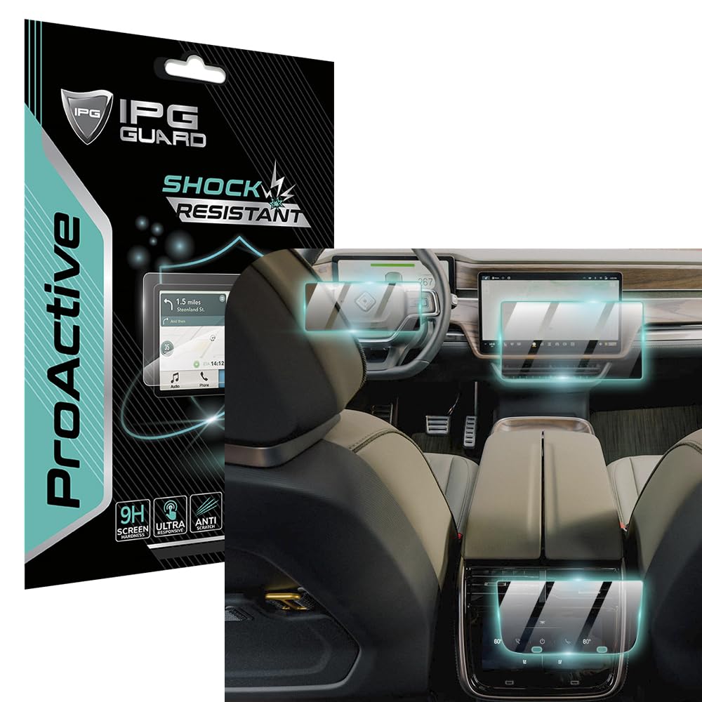 IPG Proactive for Rivian 2021-2024 R1T - R1S 15.6 Navigation 12.3 Dashboard 6.5 Rear Console (3 Pieces) Display 9H Hardness Scre