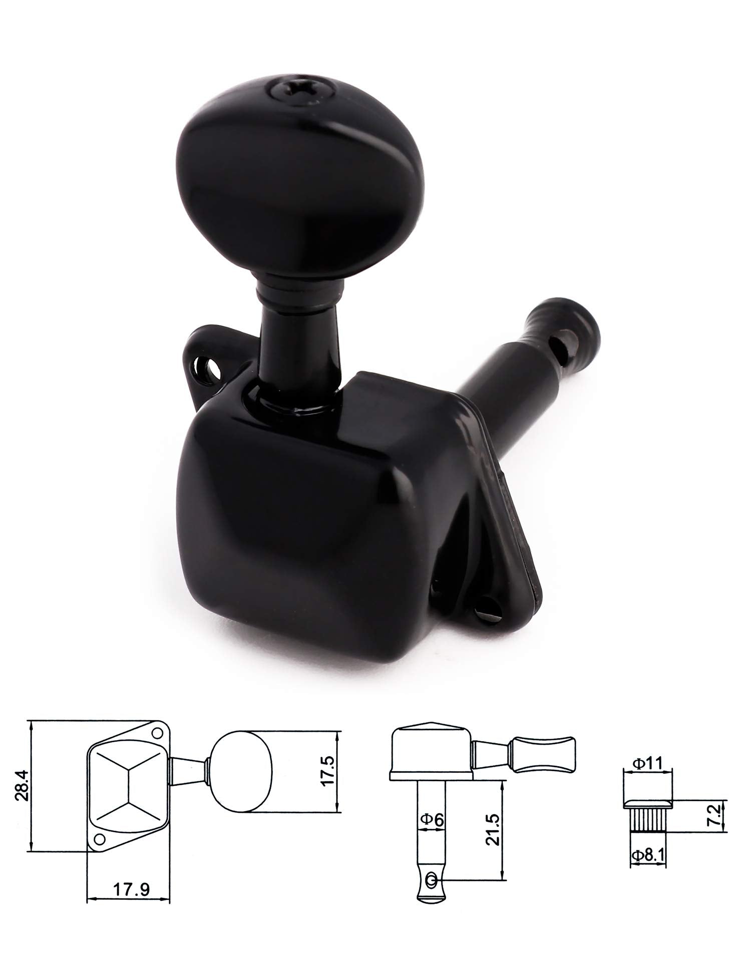 Metallor Guitar String Tuning Pegs Tuning Keys Semiclosed Machine Heads Tuners 3L 3R Electric Guitar Acoustic Guitar Parts Repla