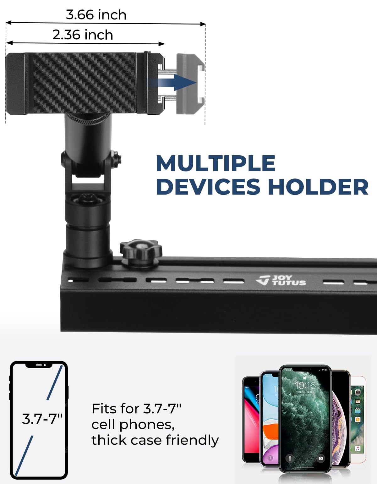 Joytutus Aluminum Phone Holder Dash Mount Compatible With Ford F150 2021 2022 2023 2024 F-150, Cell Phone Holder Dash Mount For