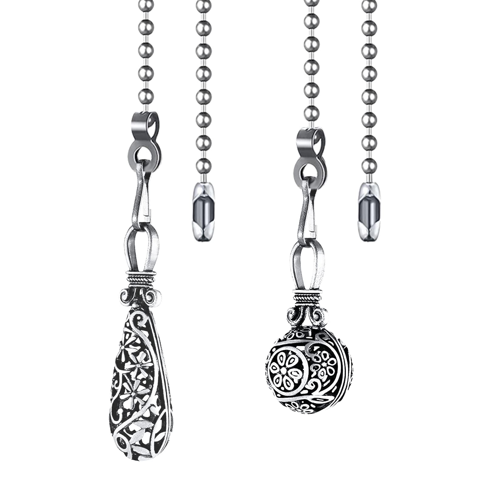 Dotlite Ceiling Fan Pull Chain Vintage Hollow Fan Danglers,14 Inches Decorative Fan String Pulls Charm Extension, 3mm Diameter B