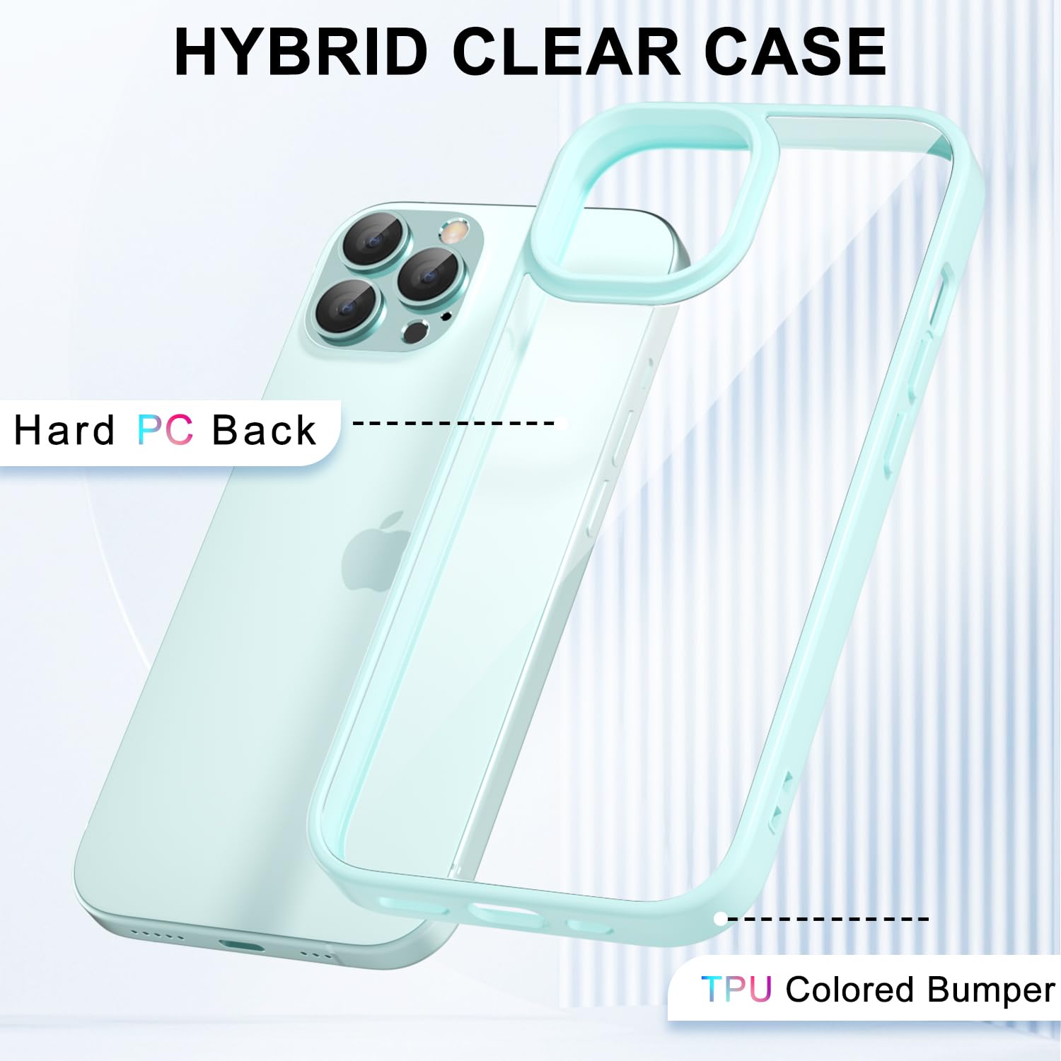 Loeoel For Iphone 12 Pro/ 12 Case Clear, Transparent Hybrid 12 Pro/ 12 Phone Case [Hard Plastic & Soft Silicone Bumper] Acrylic