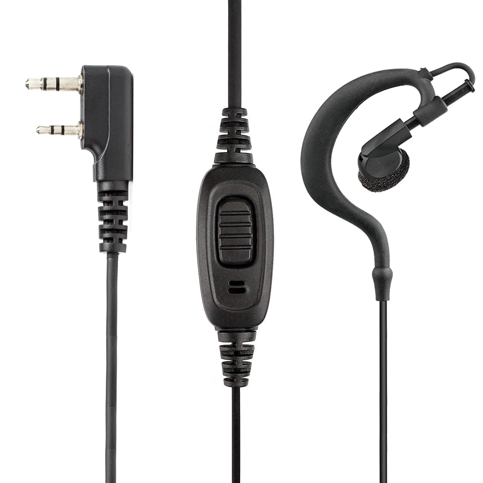 Luiton Walkie Talkie Earpiece With Mic Single Wire Earhook Headset Two Way Radio Earpiece For Baofeng Uv 5R Bf 888S Arcshell Retevis H 777 Rt21 Rt22 Kenwood 2 Way Radio (10 Pack)