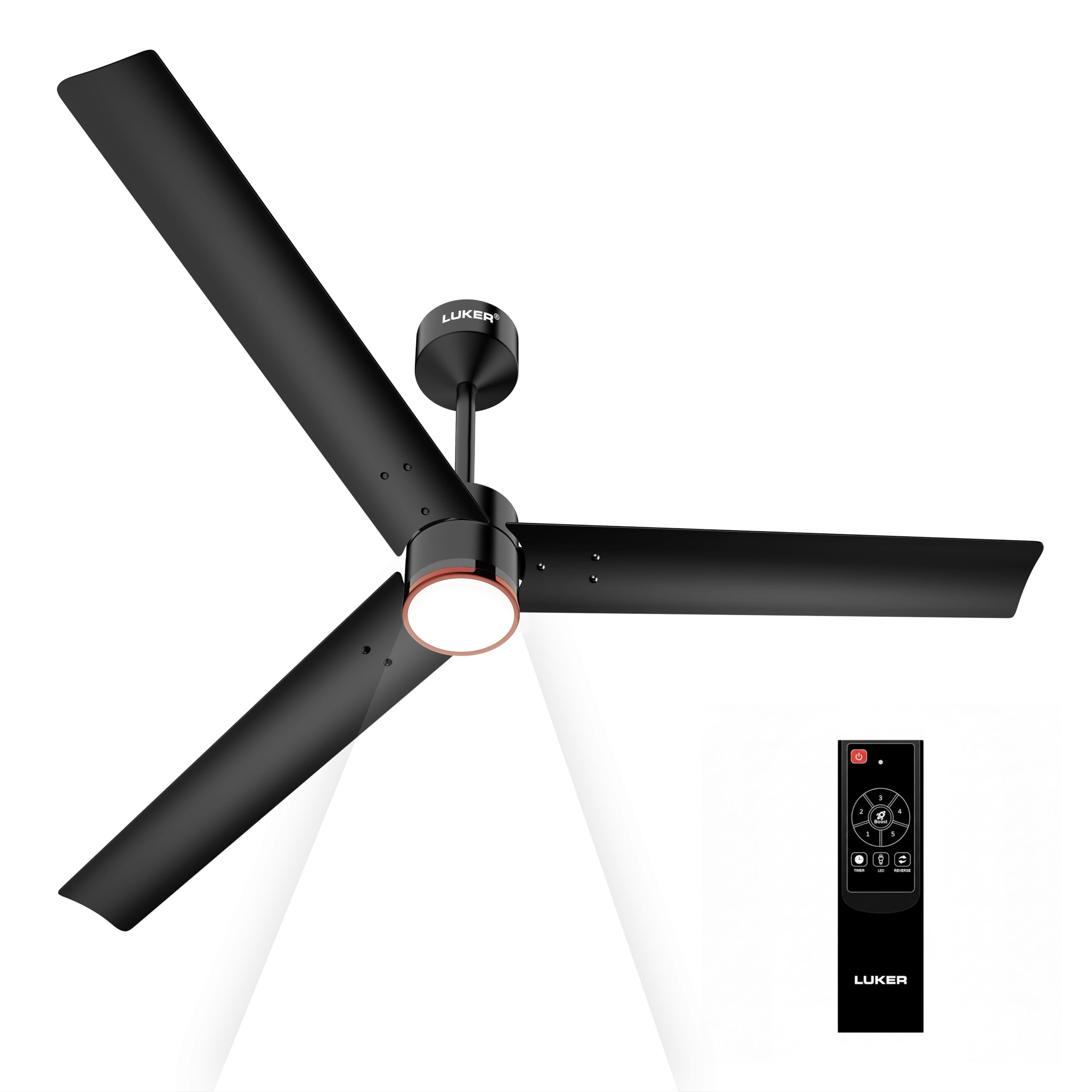 Luker Jvluker Usa Crown Glow 1200Mm Underlight Bldc Ceiling Fans With Remote, Bee 5 Star Rated Energy Efficient Ceiling Fan For