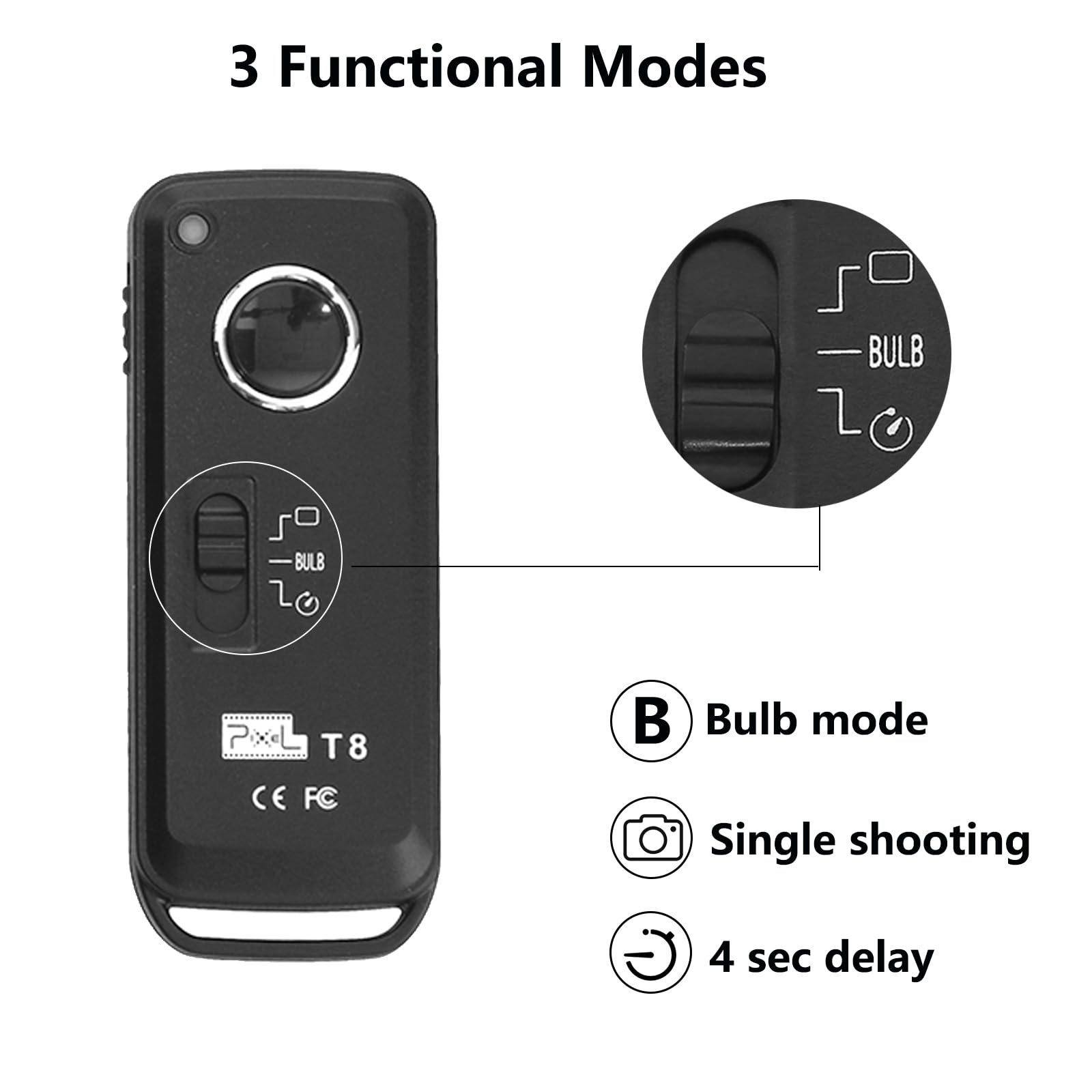 Camera Remote Control Wireless Shutter Release For Nikon Dc2/Dc0 Compatible With Nikon Df, Z6, Z7, Z7Ii, D7500, D7100, D5600, D5500, D5300, D3300, D3200, D3100, D850, D810, D750, Coolpix A