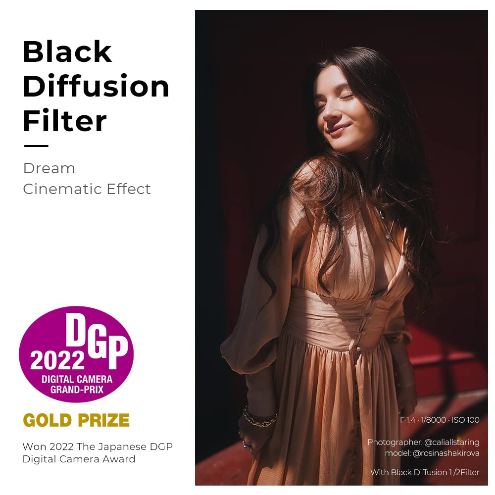 K&F Concept 49Mm Black Diffusion 1/4 Filter Mist Cinematic Effect Filter With 28 Multi Layer Coatings Waterproof/Scratch Resista