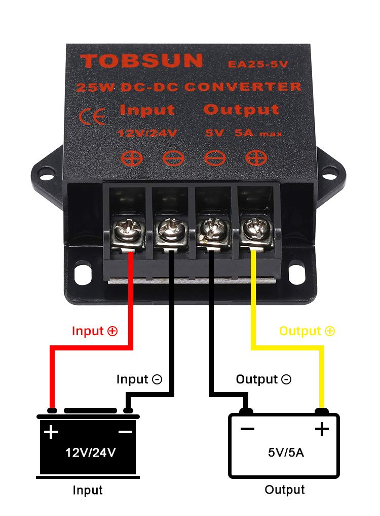 Dc 12V/24V To 5V 5A Converter   Voltage Reducer Regulator, Step Down Buck Converter Power Supply Transformer Module (12V/24V To