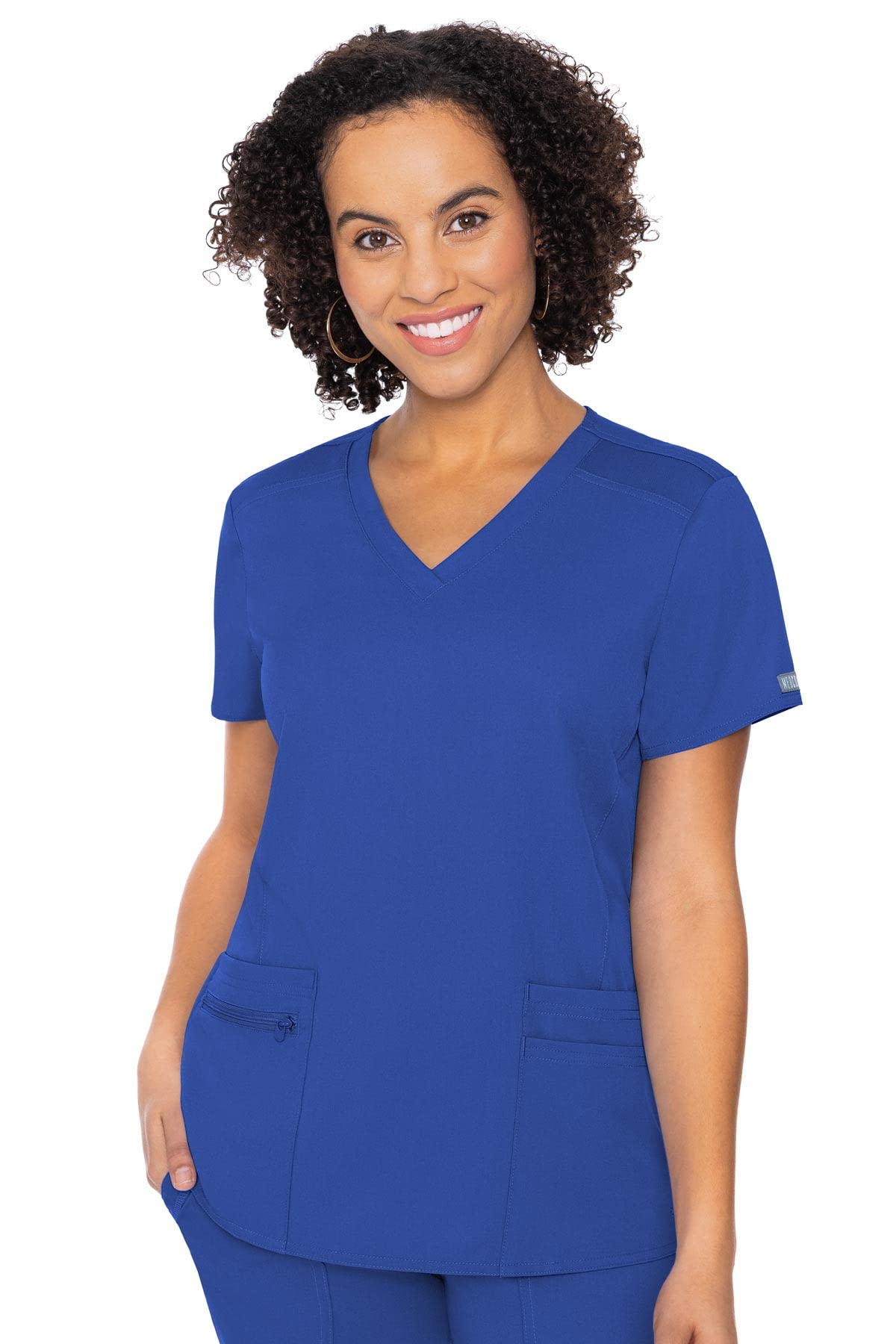 Med Couture Touch Womens V Neck Knit Back Top, Royal, 3X Large