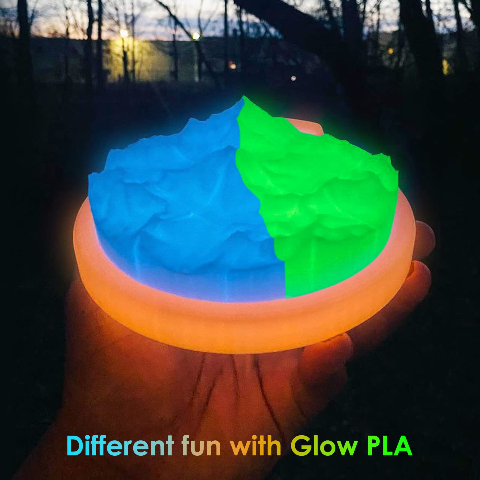 Duramic 3D Pla Glow In The Dark Filament 1.75Mm Glow Green 2 Pack, 3D Printing Pla Filament 1.75Mm Dimensional Accuracy +/  0.05