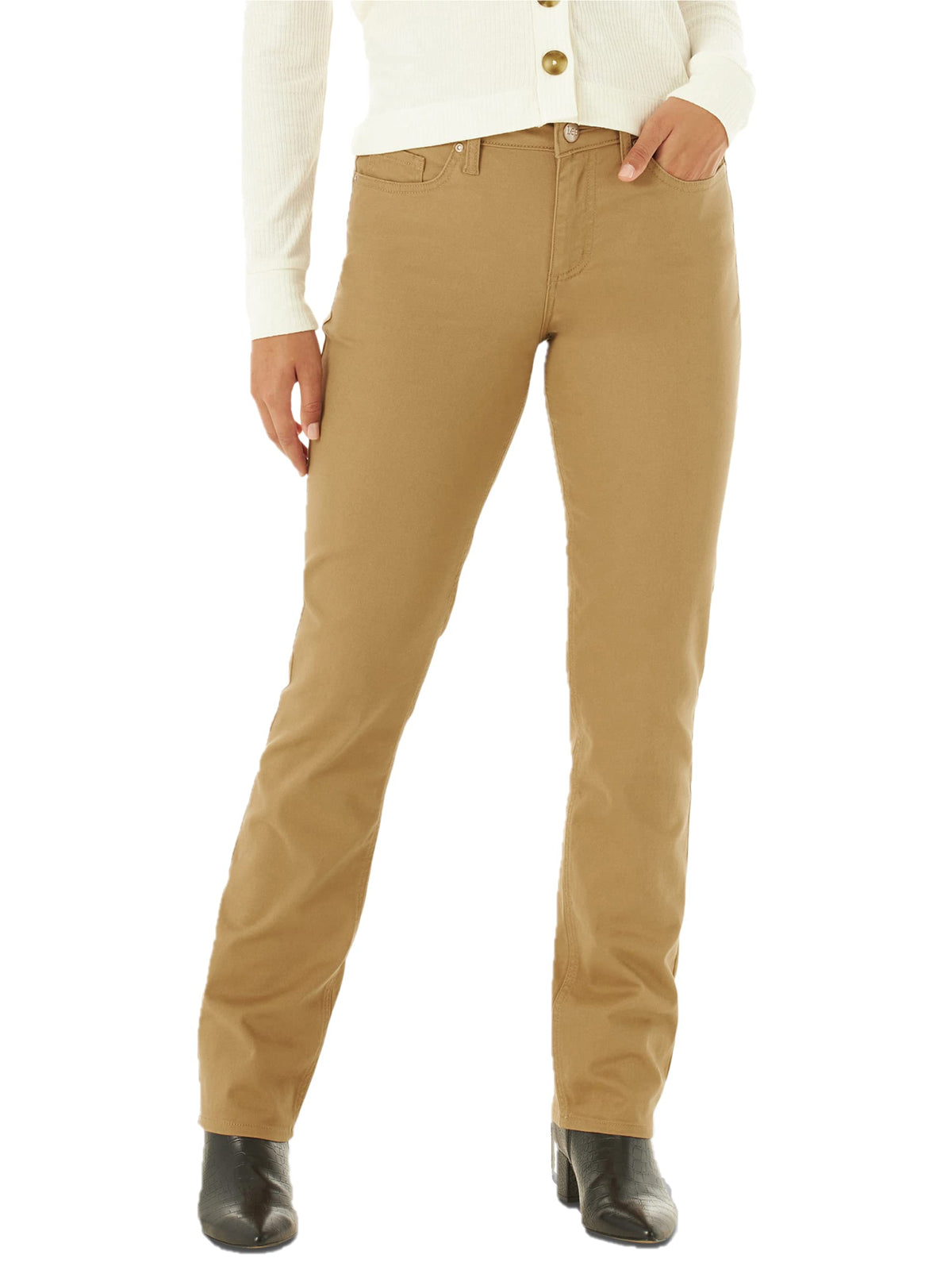 Lee Womens Regular Fit Straight Leg Jean, Tigers Eye, 4