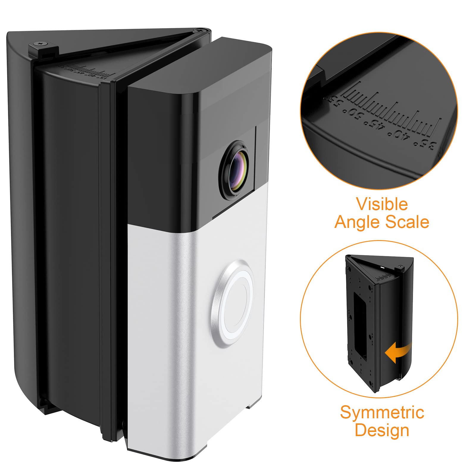 Nanw Adjustable 30 To 55 Degree Doorbell Angle Mount Compatible With Video Doorbell 1/2/3/4/Wired/Pro/(2020 Release)/Battery Doo